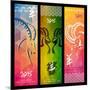 Colorful Year of the Goat Banner Set - 2015-cienpies-Mounted Art Print