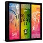 Colorful Year of the Goat Banner Set - 2015-cienpies-Framed Stretched Canvas