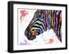 Colorful Zebra (Variant 1)-Sarah Stribbling-Framed Giclee Print