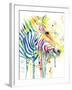 Colorful Zebra-Jin Jing-Framed Art Print