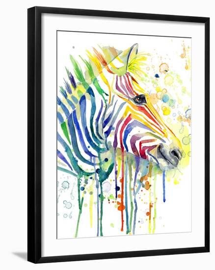 Colorful Zebra-Jin Jing-Framed Art Print