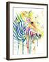 Colorful Zebra-Jin Jing-Framed Art Print