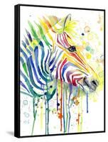 Colorful Zebra-Jin Jing-Framed Stretched Canvas