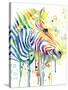 Colorful Zebra-Jin Jing-Stretched Canvas