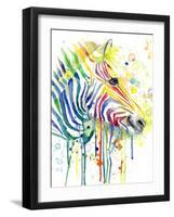 Colorful Zebra-Jin Jing-Framed Art Print