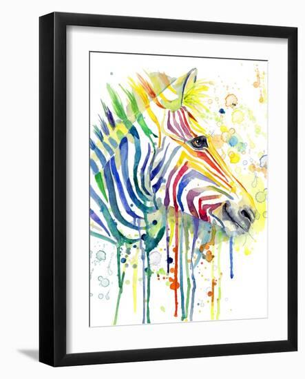 Colorful Zebra-Jin Jing-Framed Art Print