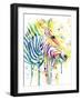 Colorful Zebra-Jin Jing-Framed Art Print