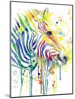 Colorful Zebra-Jin Jing-Mounted Art Print