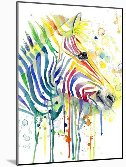 Colorful Zebra-Jin Jing-Mounted Art Print