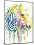 Colorful Zebra-Jin Jing-Mounted Art Print