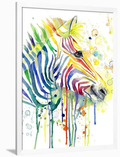 Colorful Zebra-Jin Jing-Framed Art Print