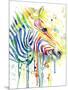 Colorful Zebra-Jin Jing-Mounted Art Print