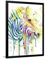 Colorful Zebra-Jin Jing-Framed Art Print