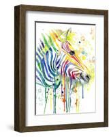 Colorful Zebra-Jin Jing-Framed Art Print