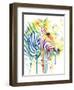 Colorful Zebra-Jin Jing-Framed Art Print