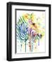 Colorful Zebra-Jin Jing-Framed Art Print