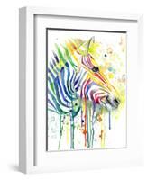 Colorful Zebra-Jin Jing-Framed Art Print