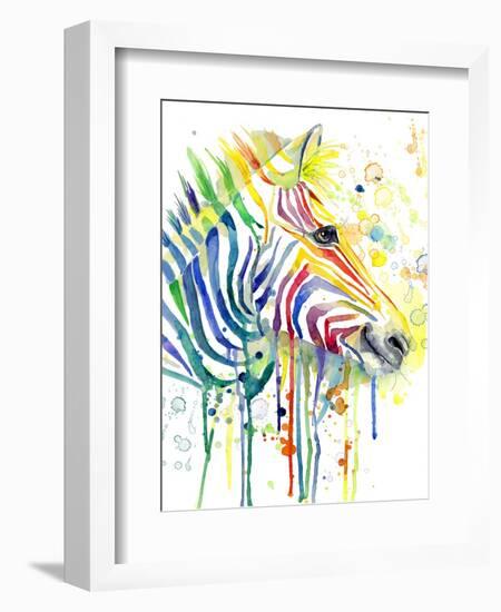 Colorful Zebra-Jin Jing-Framed Art Print