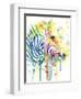 Colorful Zebra-Jin Jing-Framed Art Print