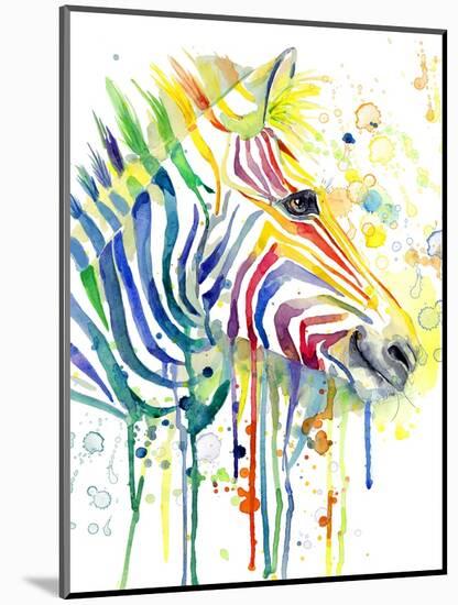 Colorful Zebra-Jin Jing-Mounted Art Print