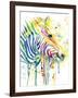 Colorful Zebra-Jin Jing-Framed Art Print