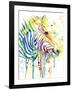 Colorful Zebra-Jin Jing-Framed Art Print