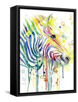 Colorful Zebra-Jin Jing-Framed Stretched Canvas