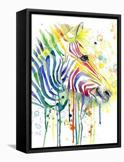 Colorful Zebra-Jin Jing-Framed Stretched Canvas