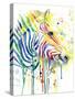 Colorful Zebra-Jin Jing-Stretched Canvas