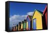 Colorfully Painted Bath Houses-Paul Souders-Framed Stretched Canvas