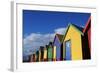 Colorfully Painted Bath Houses-Paul Souders-Framed Photographic Print