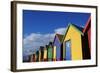 Colorfully Painted Bath Houses-Paul Souders-Framed Photographic Print