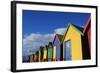 Colorfully Painted Bath Houses-Paul Souders-Framed Photographic Print