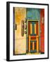 Colorfully Painted Building Decorated with Masks, Ubud, Bali, Indonesia-Tom Haseltine-Framed Photographic Print