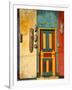 Colorfully Painted Building Decorated with Masks, Ubud, Bali, Indonesia-Tom Haseltine-Framed Photographic Print