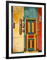 Colorfully Painted Building Decorated with Masks, Ubud, Bali, Indonesia-Tom Haseltine-Framed Photographic Print