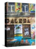 Colorfully Painted Wall in the Old Town, Vilnius, Lithuania-Keren Su-Stretched Canvas