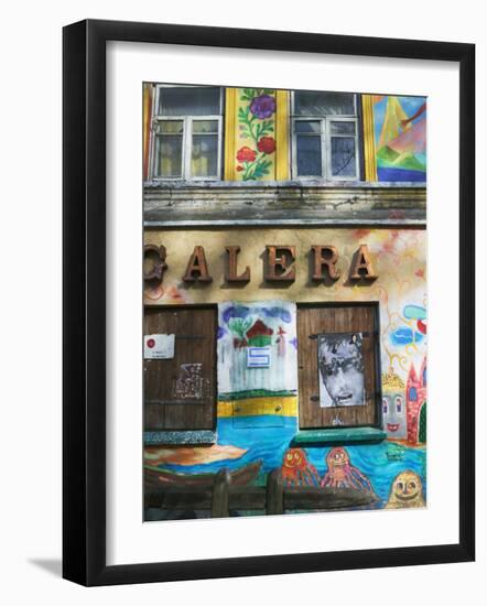 Colorfully Painted Wall in the Old Town, Vilnius, Lithuania-Keren Su-Framed Photographic Print