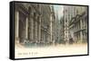 Colorized Wall Street Scene, New York City-null-Framed Stretched Canvas