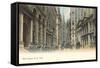 Colorized Wall Street Scene, New York City-null-Framed Stretched Canvas