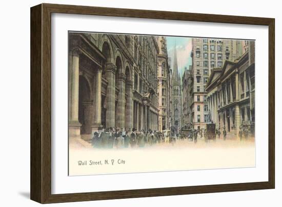 Colorized Wall Street Scene, New York City-null-Framed Art Print