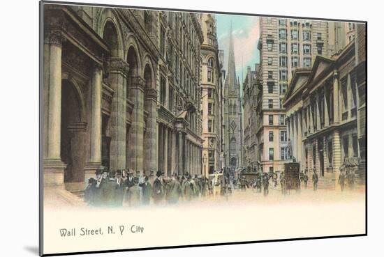Colorized Wall Street Scene, New York City-null-Mounted Art Print
