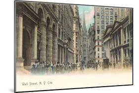 Colorized Wall Street Scene, New York City-null-Mounted Art Print