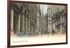 Colorized Wall Street Scene, New York City-null-Framed Art Print