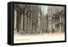 Colorized Wall Street Scene, New York City-null-Framed Stretched Canvas