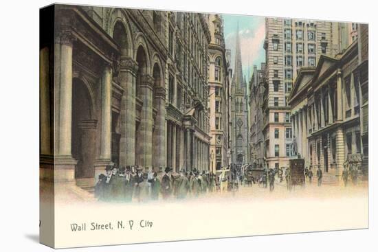 Colorized Wall Street Scene, New York City-null-Stretched Canvas