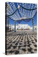 Colors and Decoration in the Pedestrian Centre of Tavira on a Sunny Summer Day, Faro, Algarve-Roberto Moiola-Stretched Canvas
