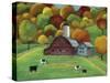 Colors of Autumn Barnyard-Cheryl Bartley-Stretched Canvas