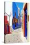 Colors of Greece - Pictorial Streets of Cycladic Islands-Maugli-l-Stretched Canvas