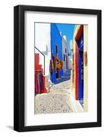 Colors of Greece - Pictorial Streets of Cycladic Islands-Maugli-l-Framed Photographic Print